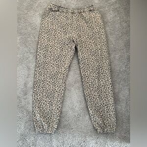 Abercrombie & Fitch Tan Leopard Print Joggers Womens XL